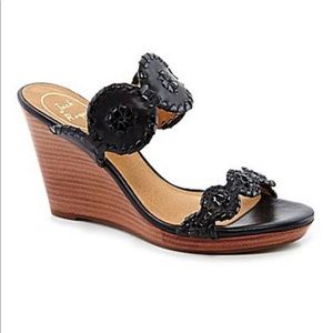 NWT Jack Rogers Black Patent Luccia Wedge SZ 8